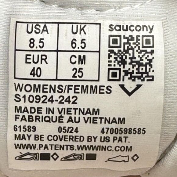 Saucony Running Shoes Womens Size 8.5 White Mesh Road Neutral Cushion S10924-242 - Picture 9 of 10